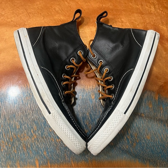Converse Classic Hi Boots Moc Toe Black Leather High tops size 7 leather - Picture 3 of 14